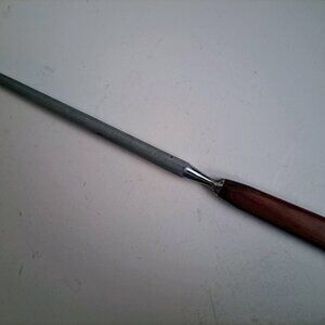 13" Kitchen Steel Knife Sharpening Honing Rod w/ Wood Handle